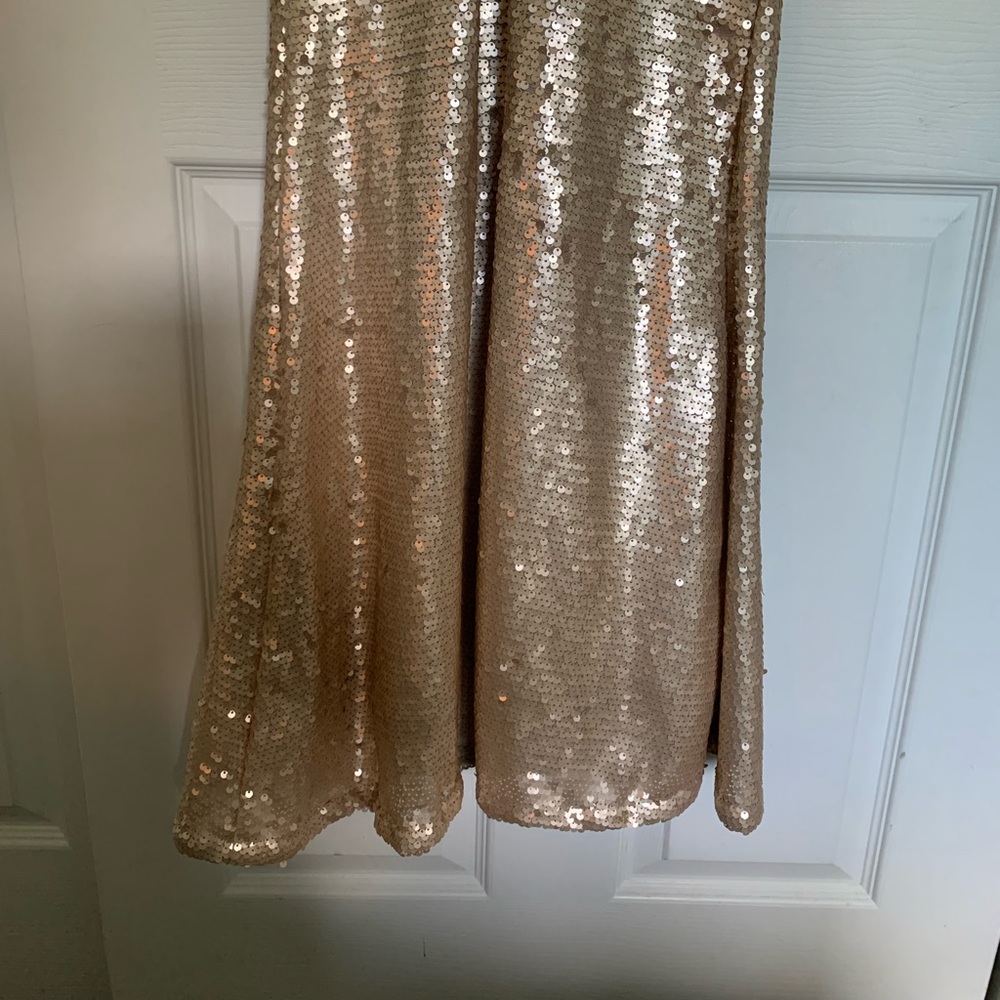 Lulu’s Blush Pink Sequins Long Maxi Dress Wedding Formal Tank Sleeveless - Picture 6 of 8